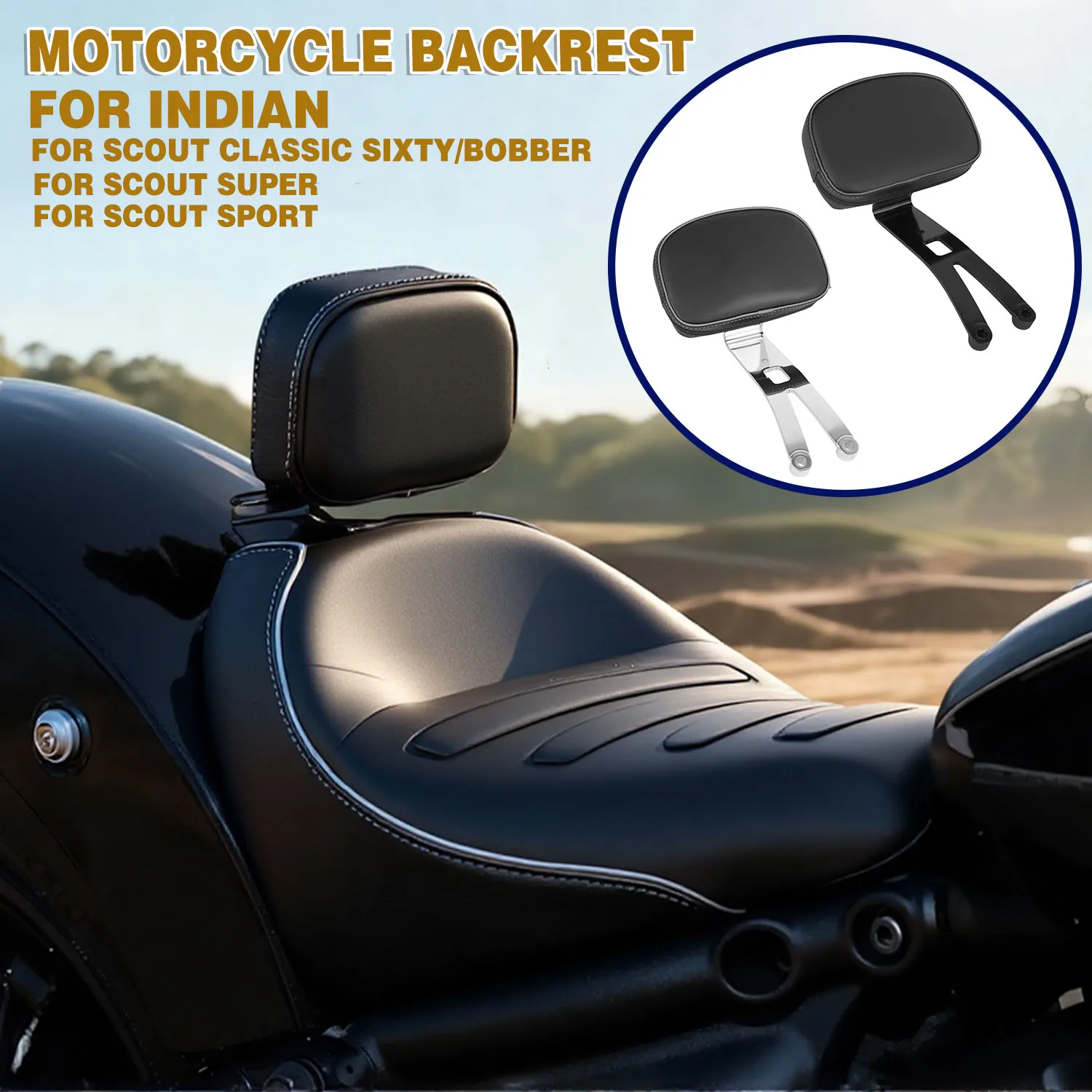 

Спинка мотоцикла Rider Solo Seat Sissy Bar, подушка для спины водителя для Indian Super Scout 25, Sport Scout Classic Sixty Bobber