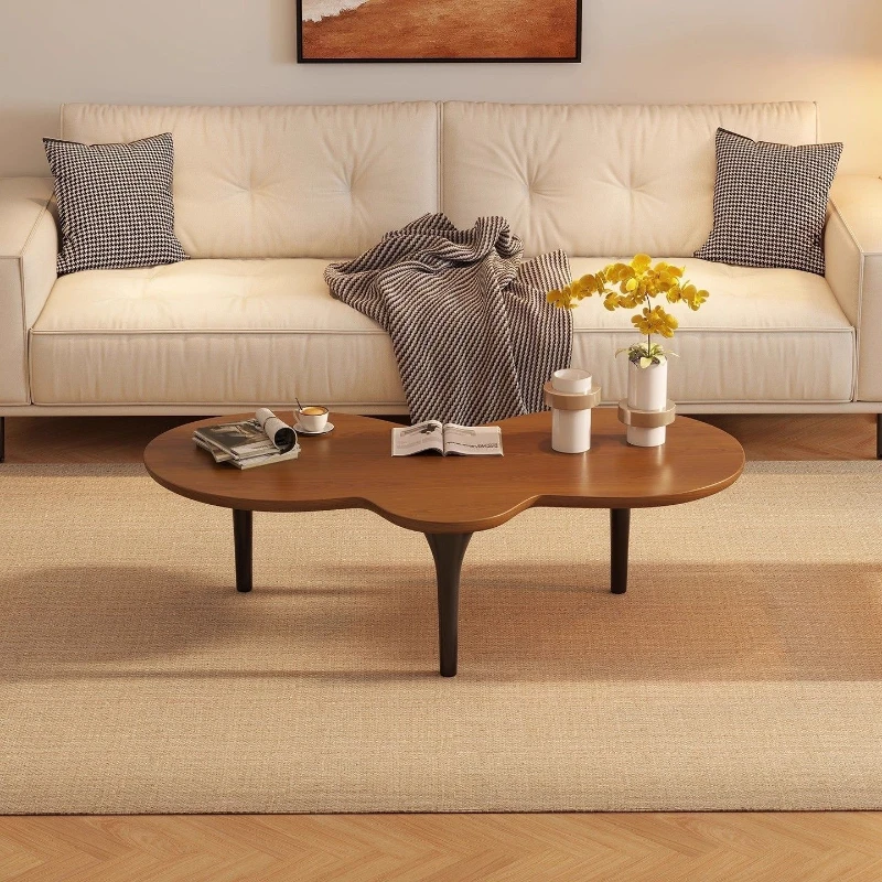 Solid wood coffee table medieval living room home new small apartment table creative cloud sofa side table special-shaped small