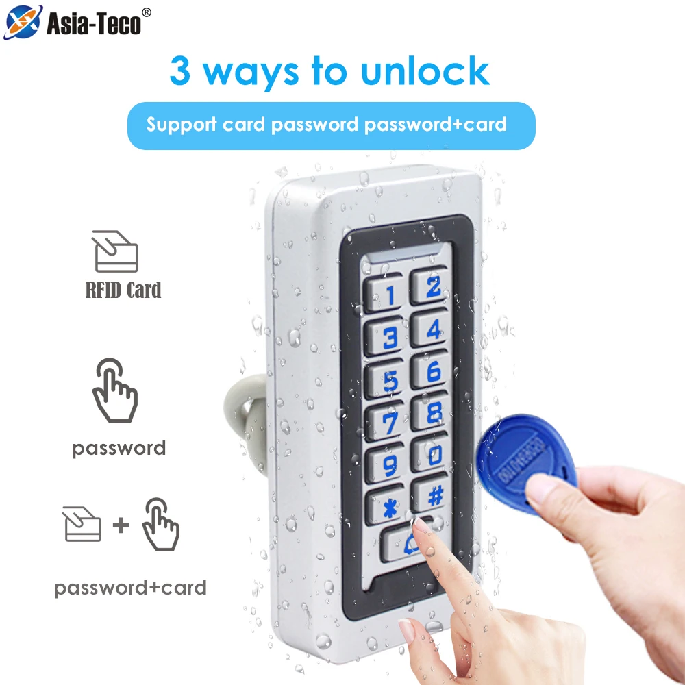

Waterproof Metal Fingerprint Access Control Keypad RFID125Khz Embedded Design Reader Keypad Integration Access Control Door Lock