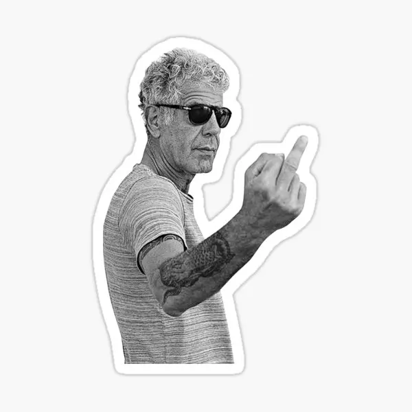 Pegatinas Vintage de Anthony Bourdain para fondo, divertidas decoraciones de pared para coche, sala de estar, equipaje de Anime, botellas de agua para habitación de niños