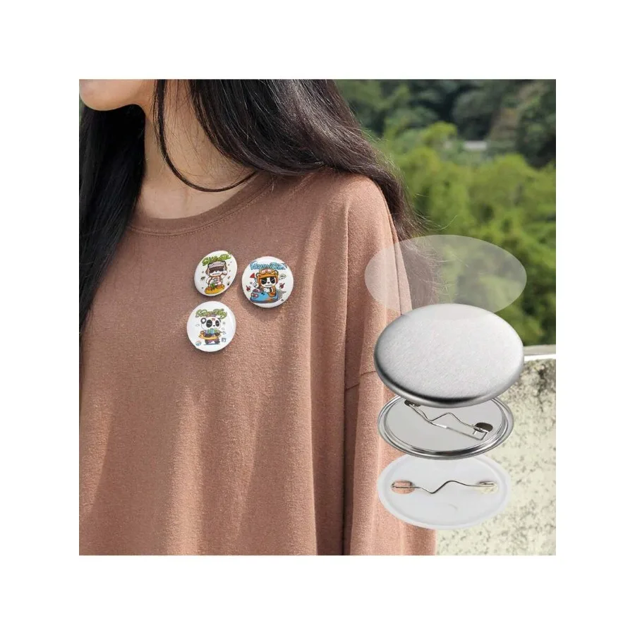 

200/500 комплектов: Детали для значков с булавкой 1-3 дюйма (25-75 мм), набор для самостоятельного изготовления круглых значков, включает металлические и пластиковые/металлические основы для значков