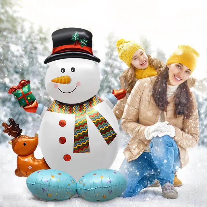 Giáng Sinh Bóng Bay Ngày Lễ Bóng Decors Với Ông Già Noel Người Tuyết Nhiều Màu Sắc Viền Balo Vật Trang Trí Cho Nhà Văn Phòng Shop