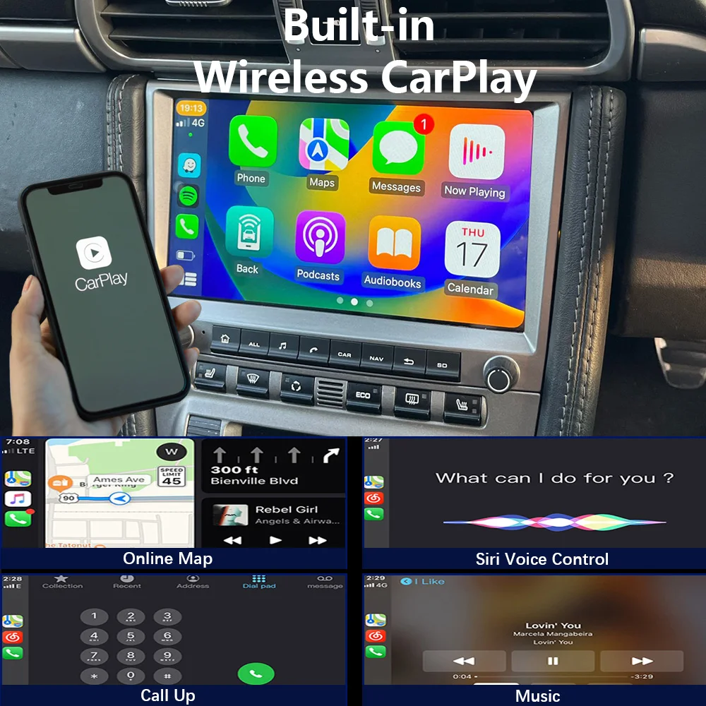 CHSTEK Carplay Android Auto Radio For Porsche Cayman 911 987 997 Boxster Multimedia Stereo GPS Navigation 4G WIFI RDS Head Unit