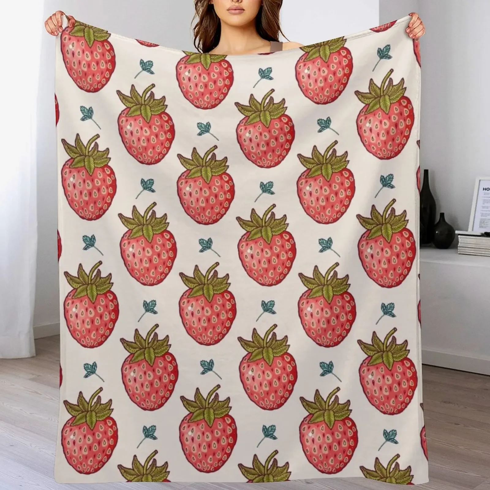 

strawberry fields Throw Blanket Lightweight Warm Blanket for Indoor Outdoor Use