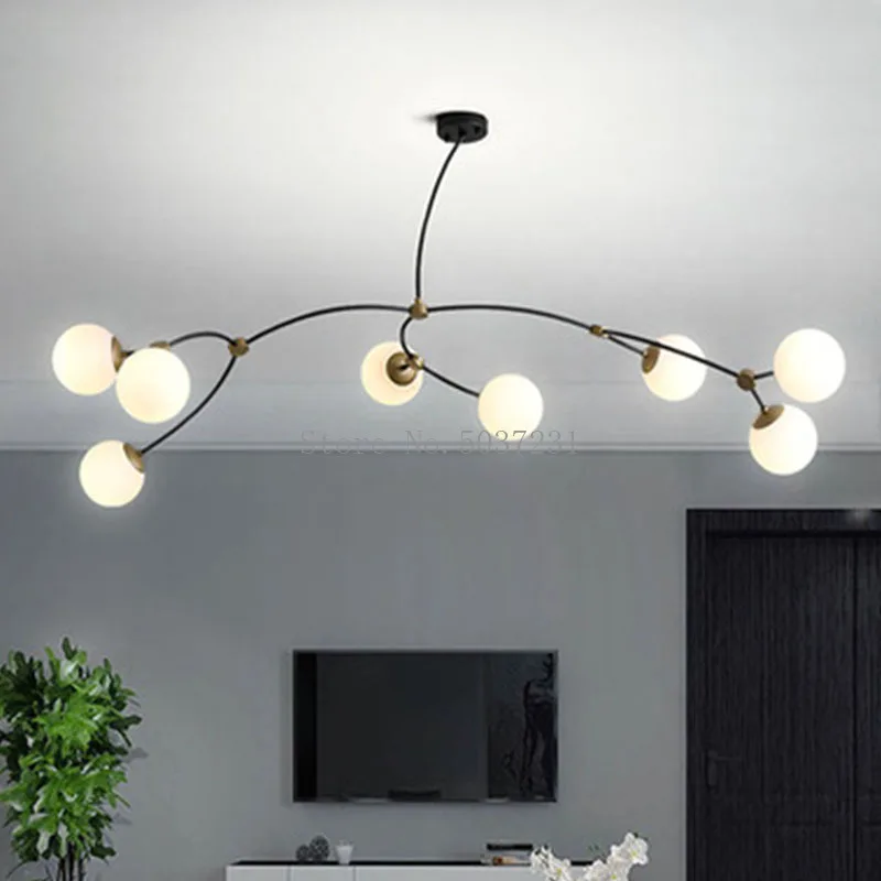 

LED Molecular Chandelier Lighting Designer Living Room Dining Room Lustre Hanging Light Modern Bedroom Magic Bean Pendant Lamps