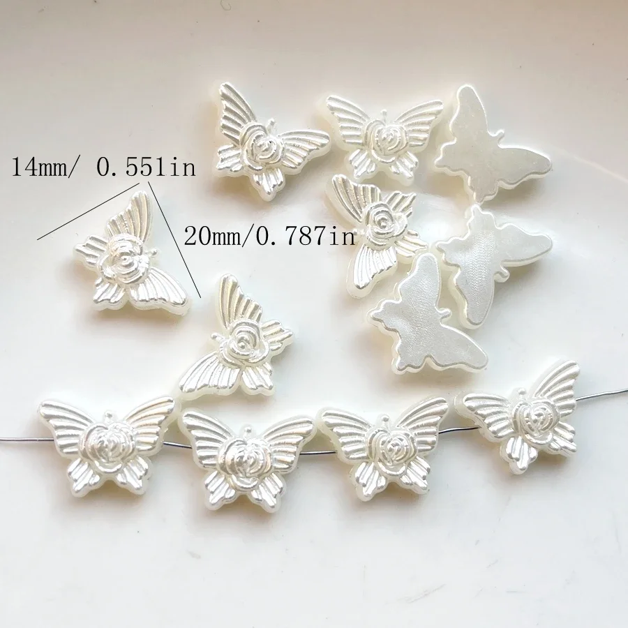30pcs butterfly beads suitable for jewelry bracelets, hair accessories, DIY decorative accessories, flower butterfly beads