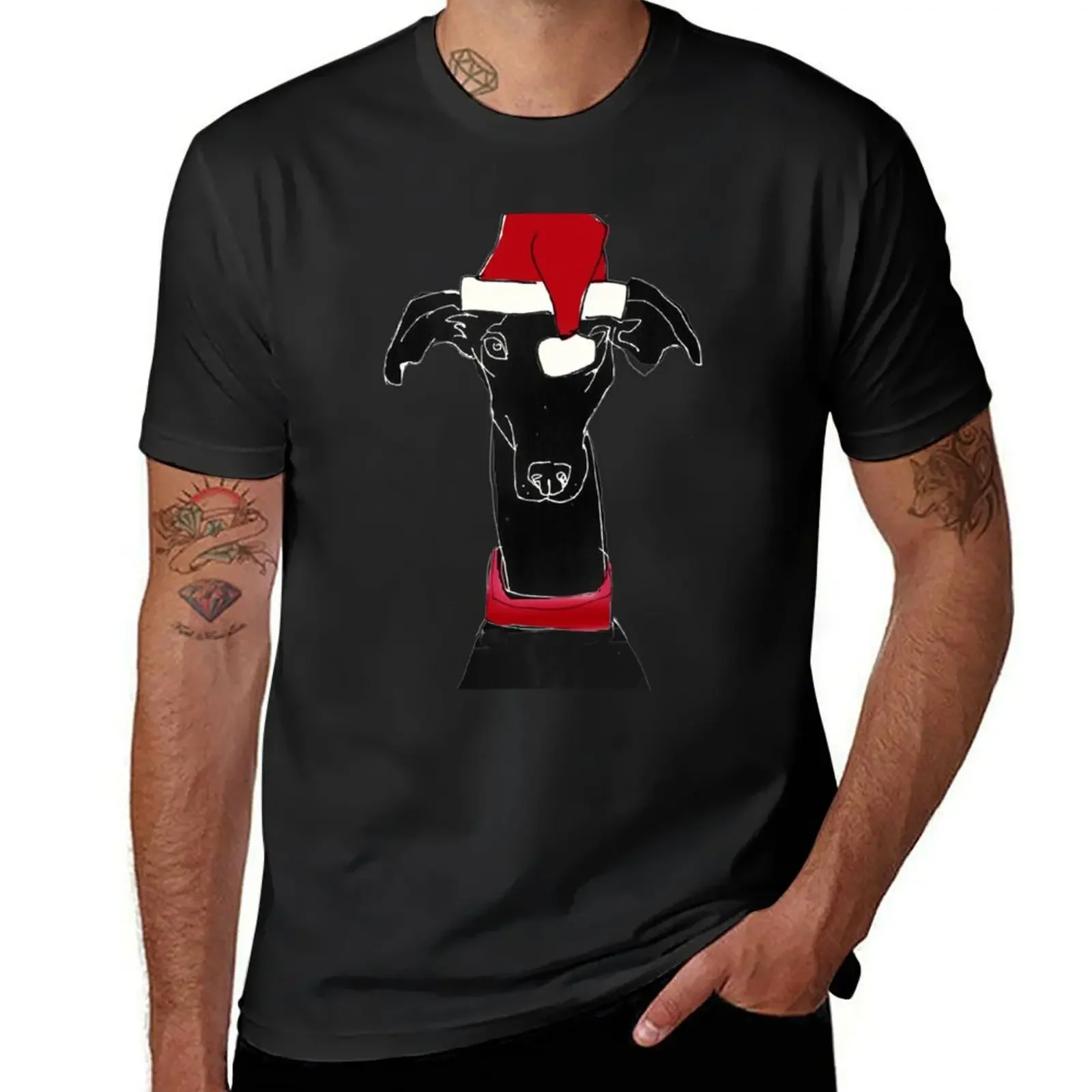 

greyhound xmas T-Shirt plus size clothes korean fashion gifts for boyfriend oversized graphic tee mens graphic t-shirts funny
