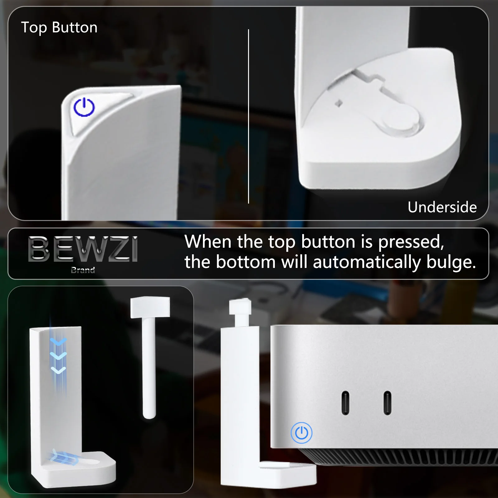 Botão de comutação para MAC mini M4 Power Button, ABS Hard Material Power Connection Button Accessory for Apple 2024 MAC Mini M4 Switch