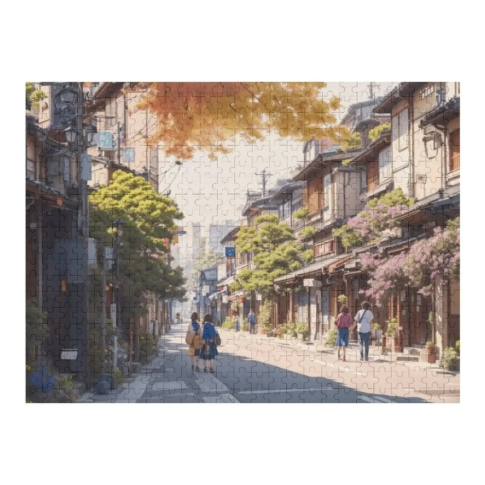 

Уличный пазл ко Дню Японии, деревянный пазл на заказ, деревянная головоломка для взрослых, персонализированный пазл