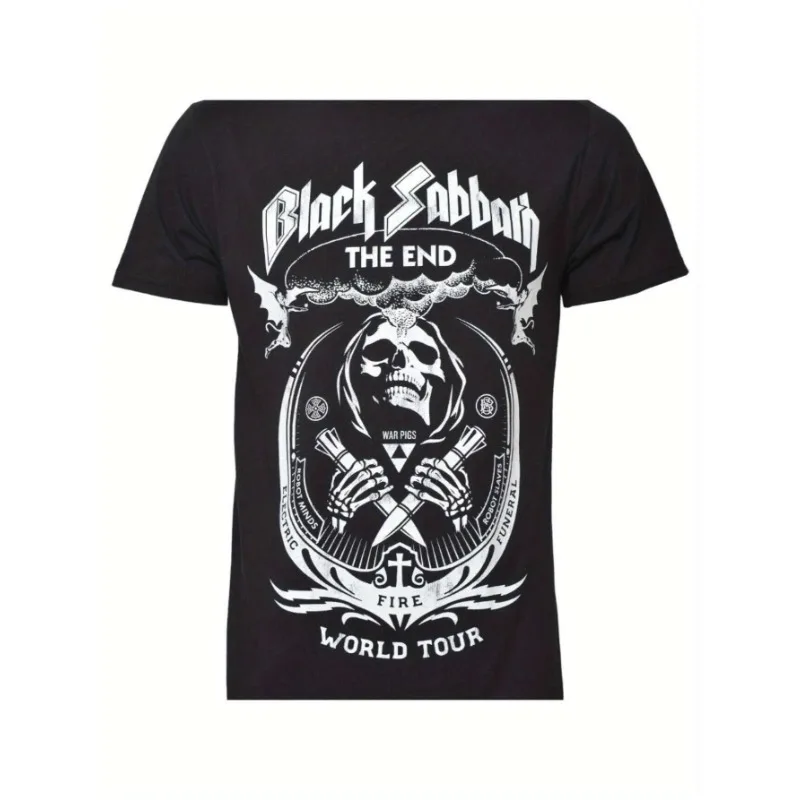 

Black Christmas The End of The World Tour Graphic T-Shirt By Ozzy Osbourne Band Design Print Rock Music
