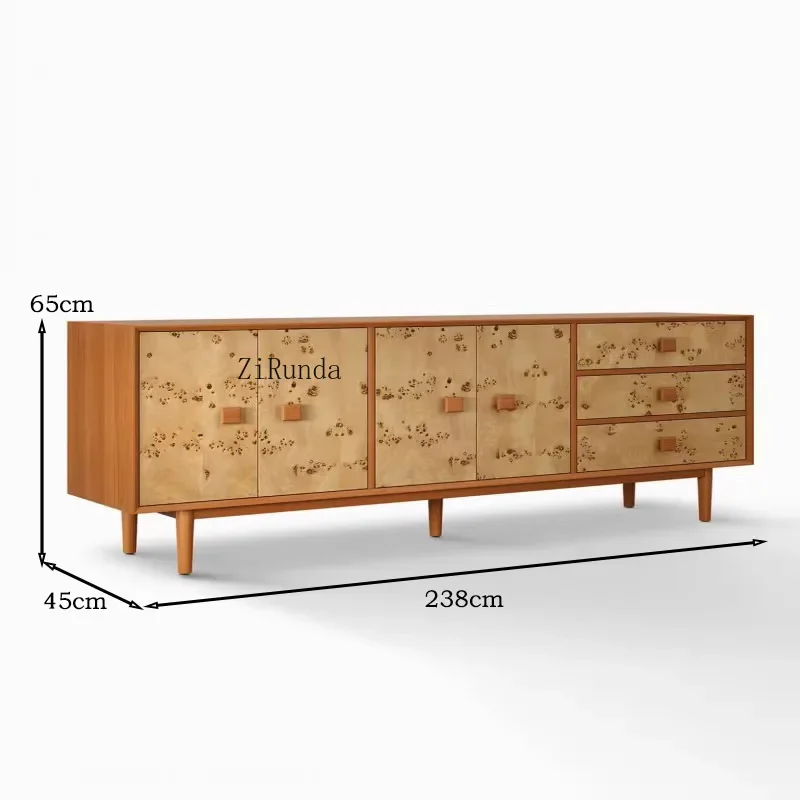 

medieval style French cream modern environmentally friendly durable living room bedroom locker knot wood grain sideboard