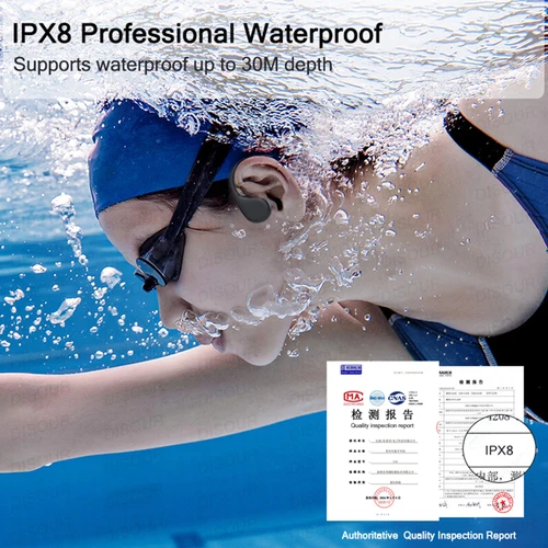 Imagen 2 del producto Nuevo X20 auriculares de conducción ósea Bluetooth 5.4 inalámbrico Deportes auriculares IPX8 impermeable 30m de profundidad auriculares de natación auriculares deportivos profesionales con memoria de 32 GB Soporte MP3