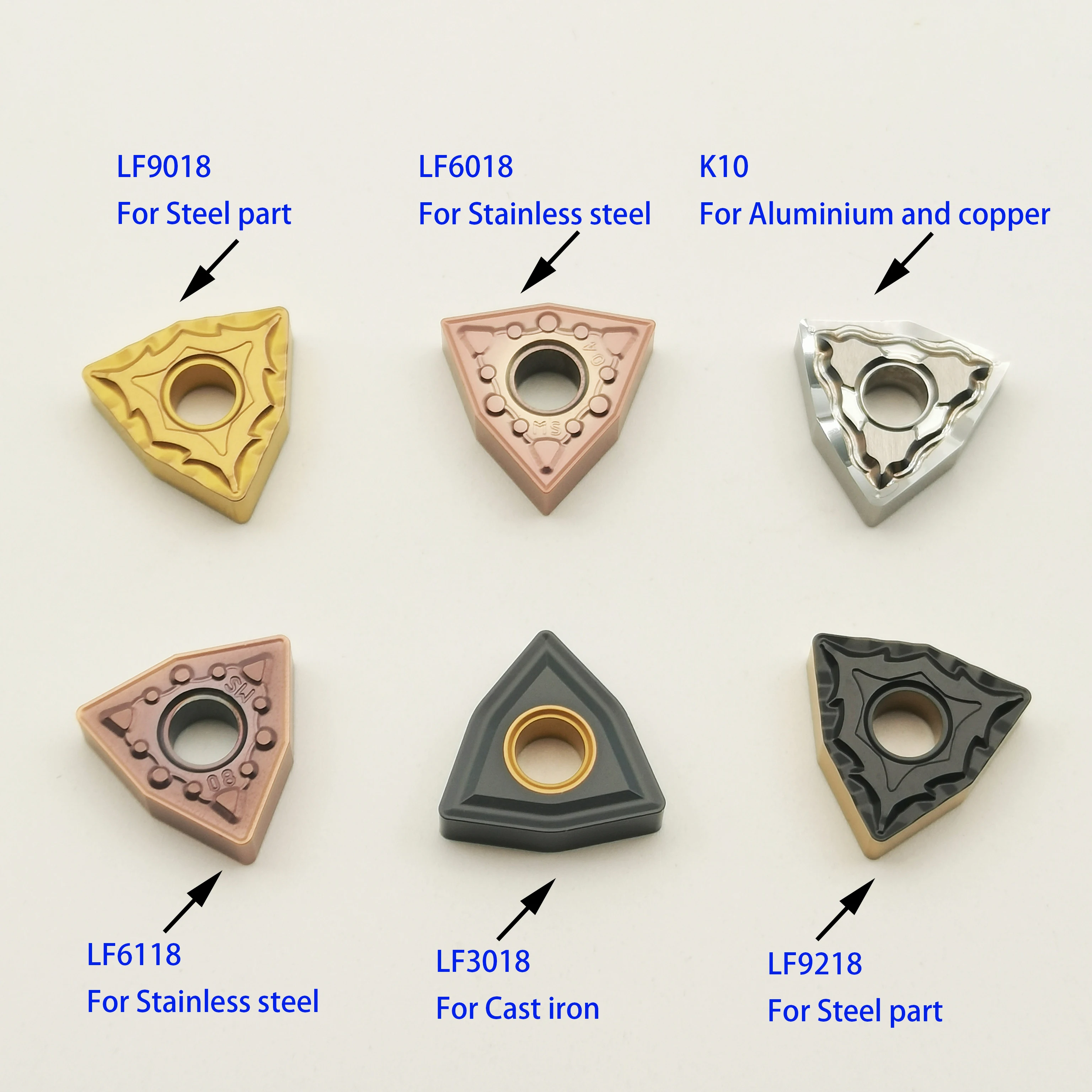 

WNMG080404 WNMG080408 LF6018 3018 K10 and other high quality carbide tools are suitable for various materials processing WNMG