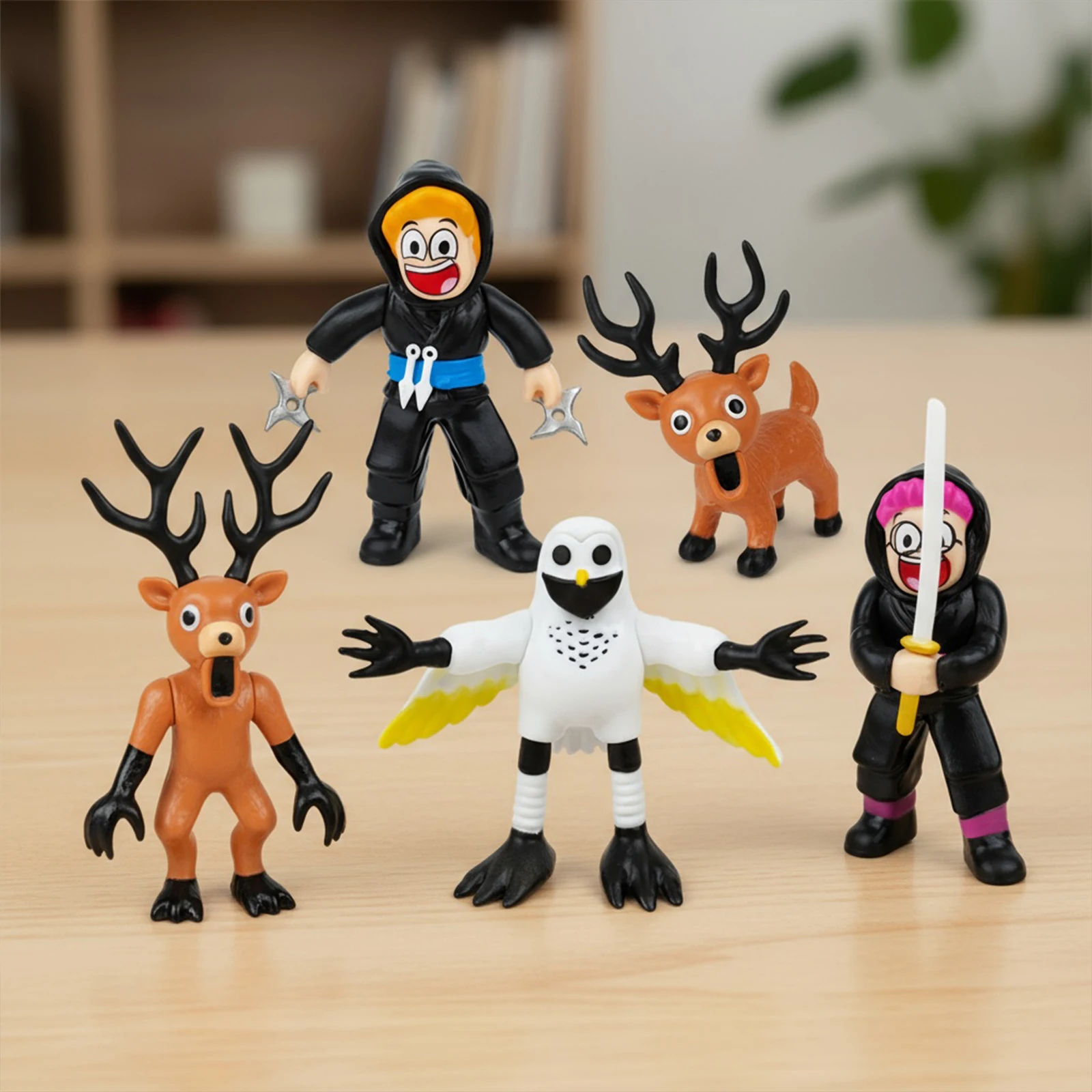 Caliente 5/10 Uds 99 noches en el bosque figura de acción ciervo búho cabra estatuilla modelo de escritorio adornos juguetes Fans regalos de navidad