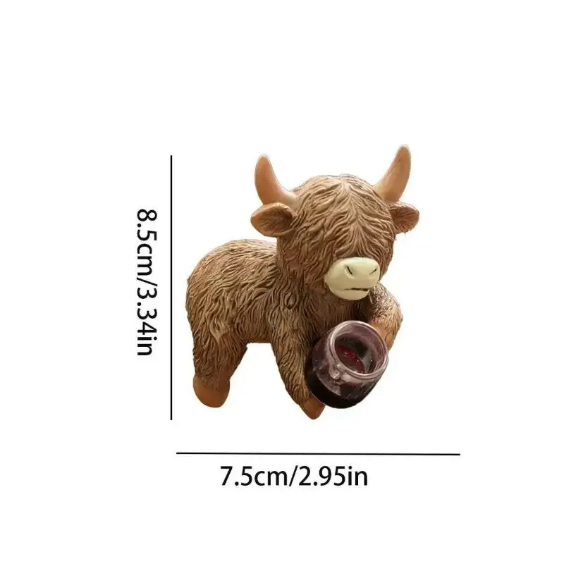 1 pièces drôle boire du bétail résine résistant aux intempéries Pot Hugger vache Figurines pour cour