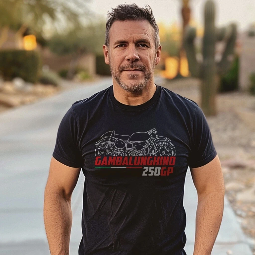 

2025 Summer Cotton Round Neck Short Sleeves for Men Women for Moto Guzzi Gambalunghino 250 GP Fans Moto Animals Illustration Tee