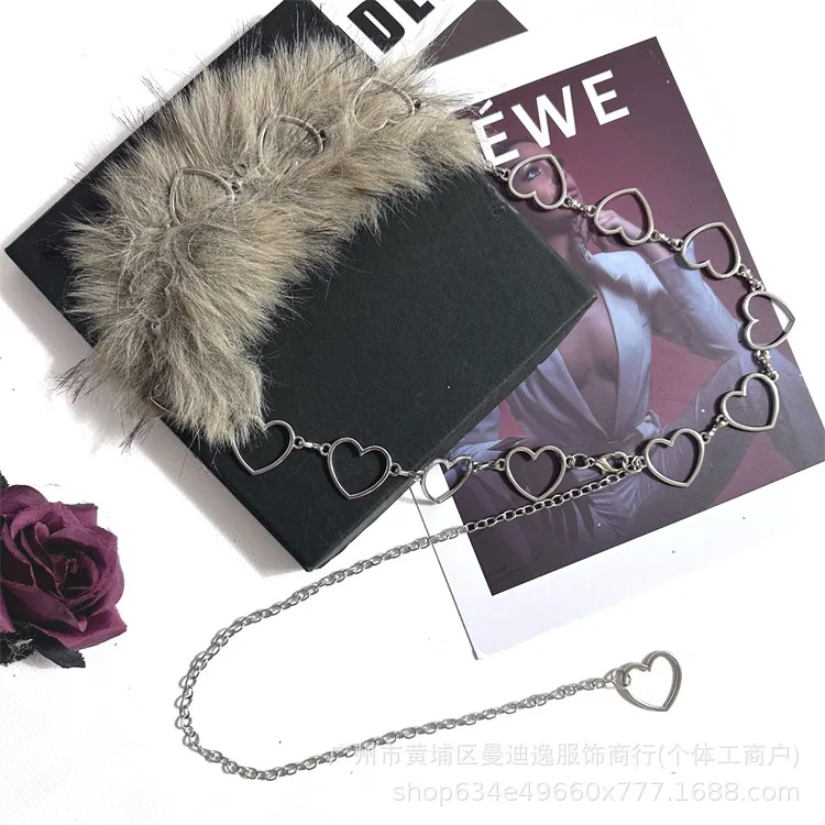 

Цепочка на талию Heart Love, субкультура, индивидуальное пушистое украшение, модные аксессуары в американском стиле ретро, пояс для пикантной девушки, уплотнение на талию y2k