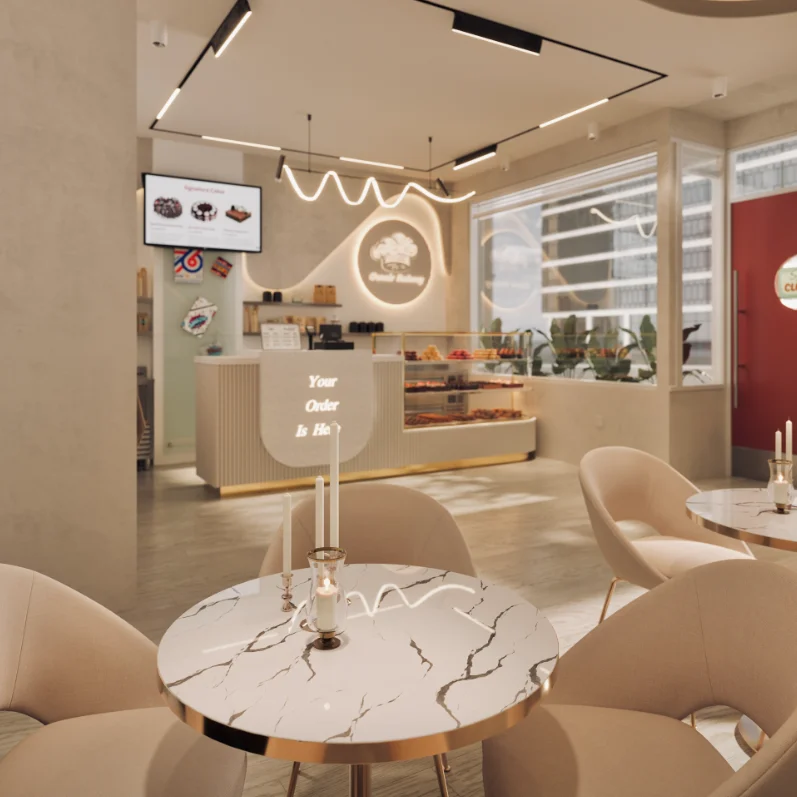 Modern Sweet Shop Counter Design Display Stone Bar Counter Wooden Used Coffee Shop Furniture Interior Design Cake Shop