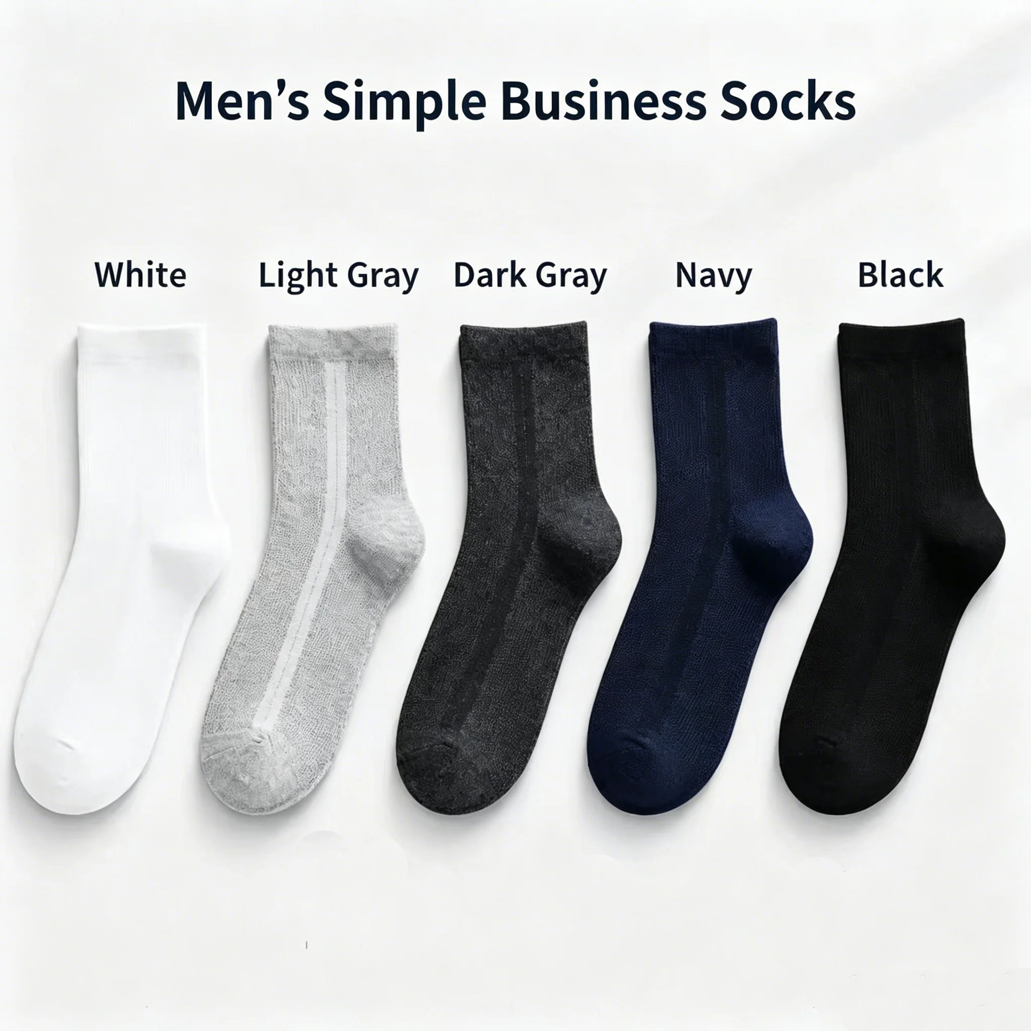 5 Pairs Men Breathable Mesh Mid Calf Crew Socks Summer Thin Cool Elastic Comfort Business Casual Sport Dress Socks