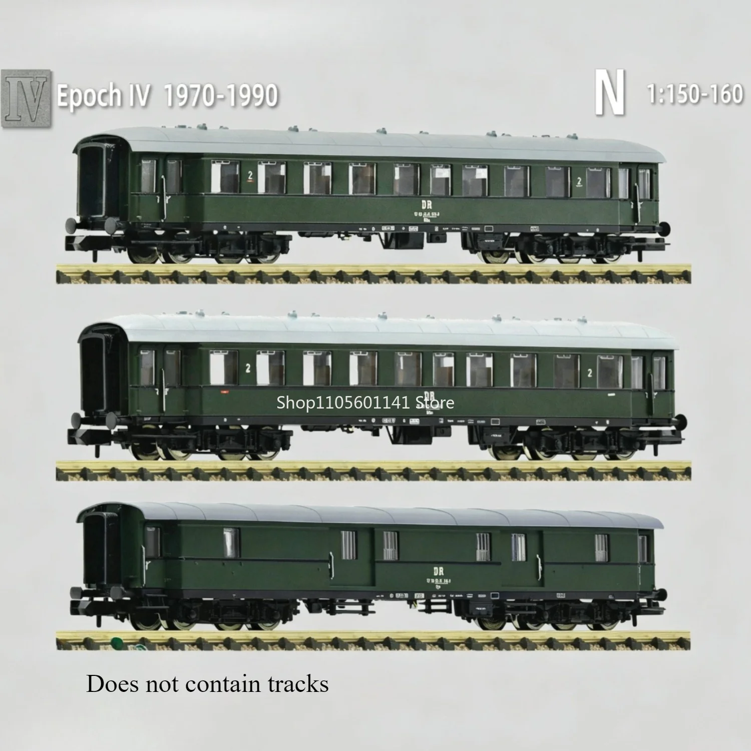 N Type 1/160 Train Model Passenger Coach 3‑Car Set 6260020-1-2 DR Passenger Car Four Generations Collection Display Adult Toys