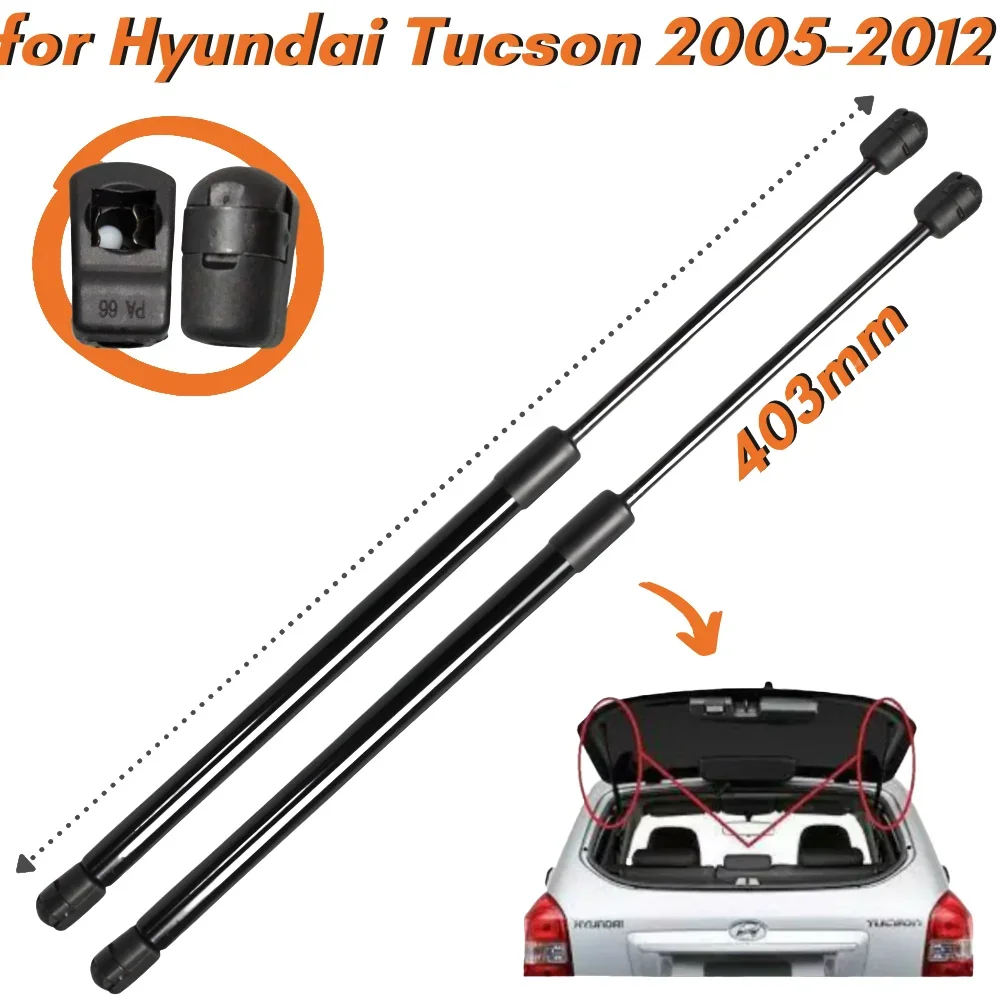 Qty(2) Rear Window Glass Struts for Hyundai Tucson JM SUV 2005-2012 403mm Gas Springs Shock Absobers Lift Supports Dampers