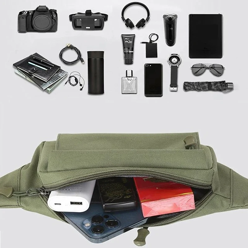 2024 New Fashion Men\'s Waist Bag Mobile Phone Bag Multi-functional Sports and Leisure Outdoor Camouflage Shoulder Bag Chest Bag