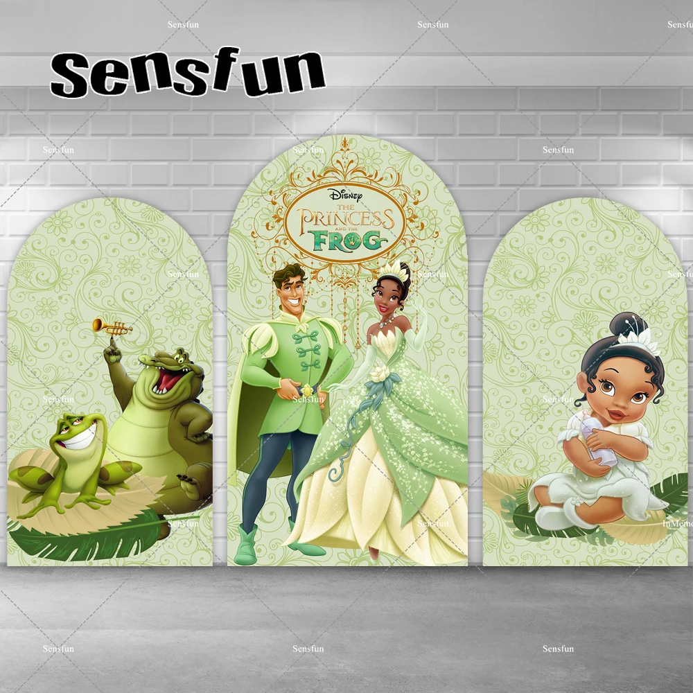 Princess Tiana and the Frog Arch Backdrop for Girls Baby Shower Birthday Party Background Chiara Wall Banner Double-sided