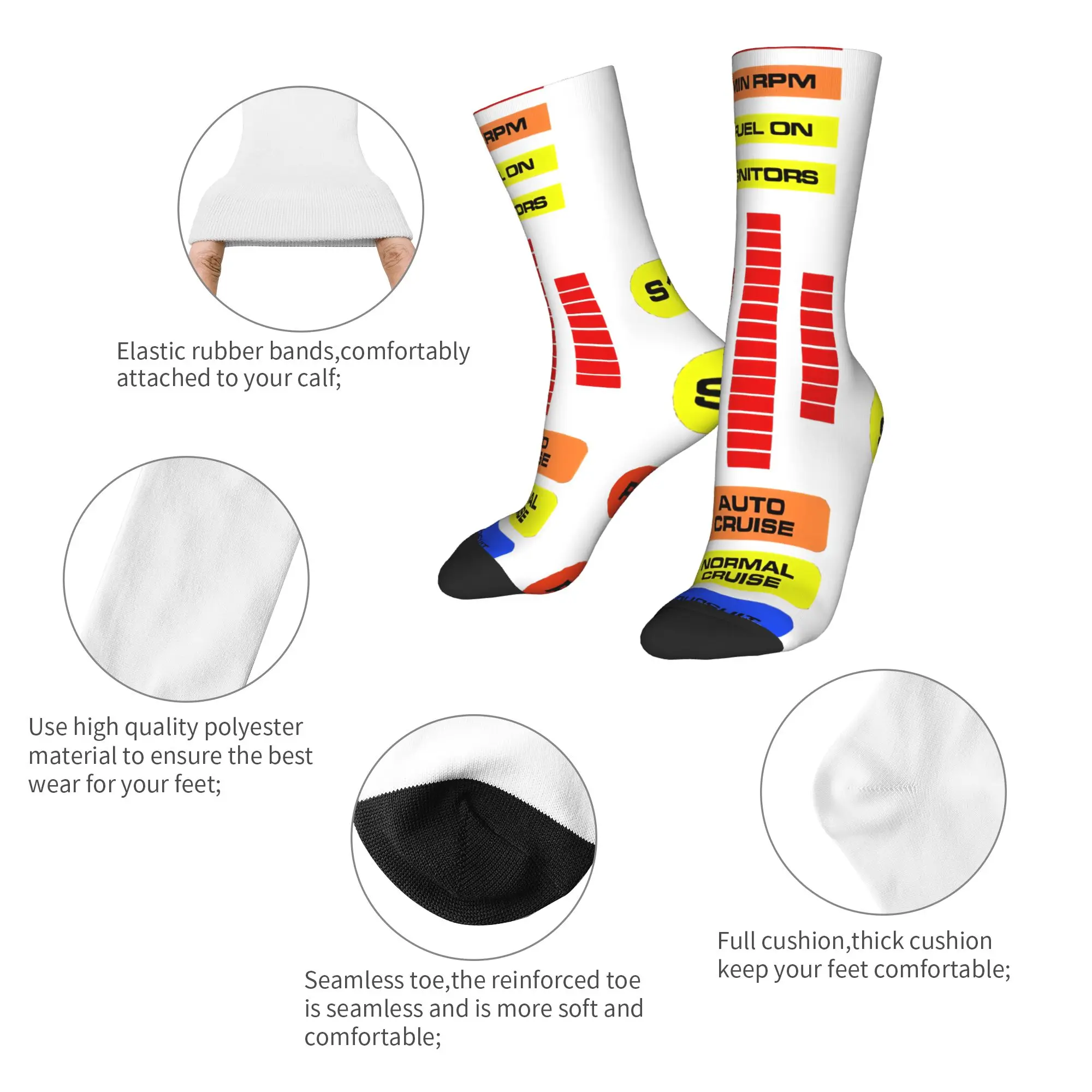 Happy Funny Male Men Socks Casual Knight Rider Kitt Control Dashboard Sock High Quality Women's Sock Spring Summer Autumn Winter