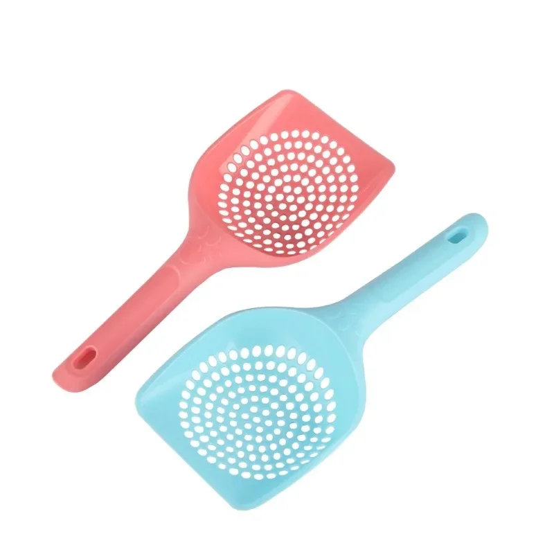 Plastic Cat Litter Scoop Pet Toilet Poop Cleaning Shovel Small Round Hole Cat Litter Sieve Spoon Cat Toilet Cleaning Tool