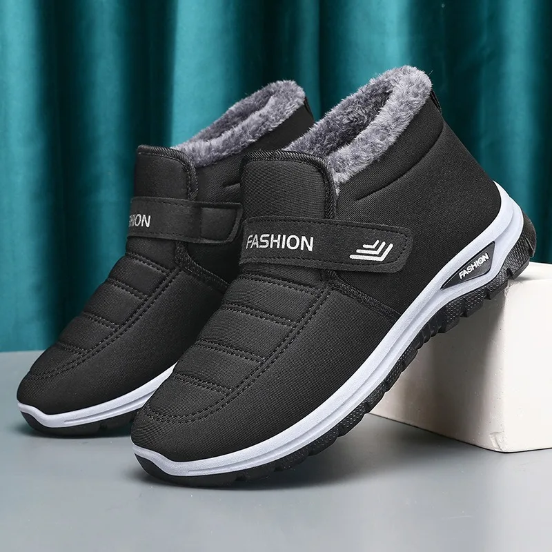 Men's Snow Boots Outdoor Windproof and Cold Proof with Fleece Men's Snow Boots Thickened and Warm Thick Soled Low Cut Large Size