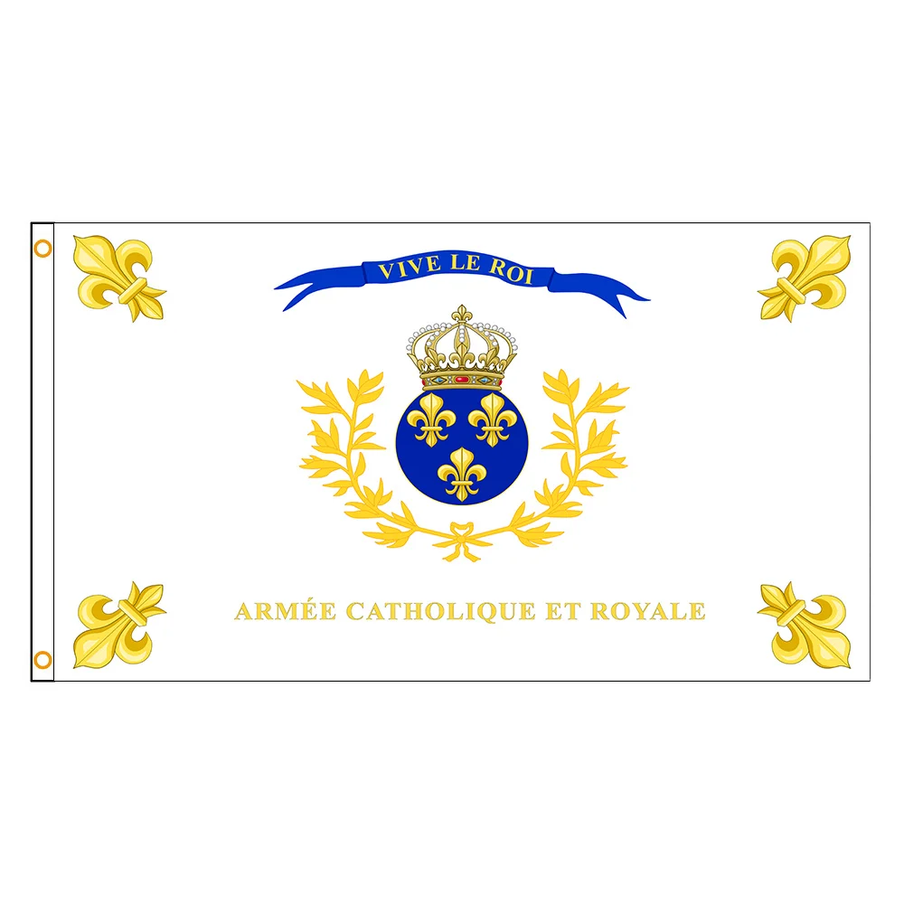 90x150cm France Catholic and Royal Army Flag Polyester Printed Banner For Decoration