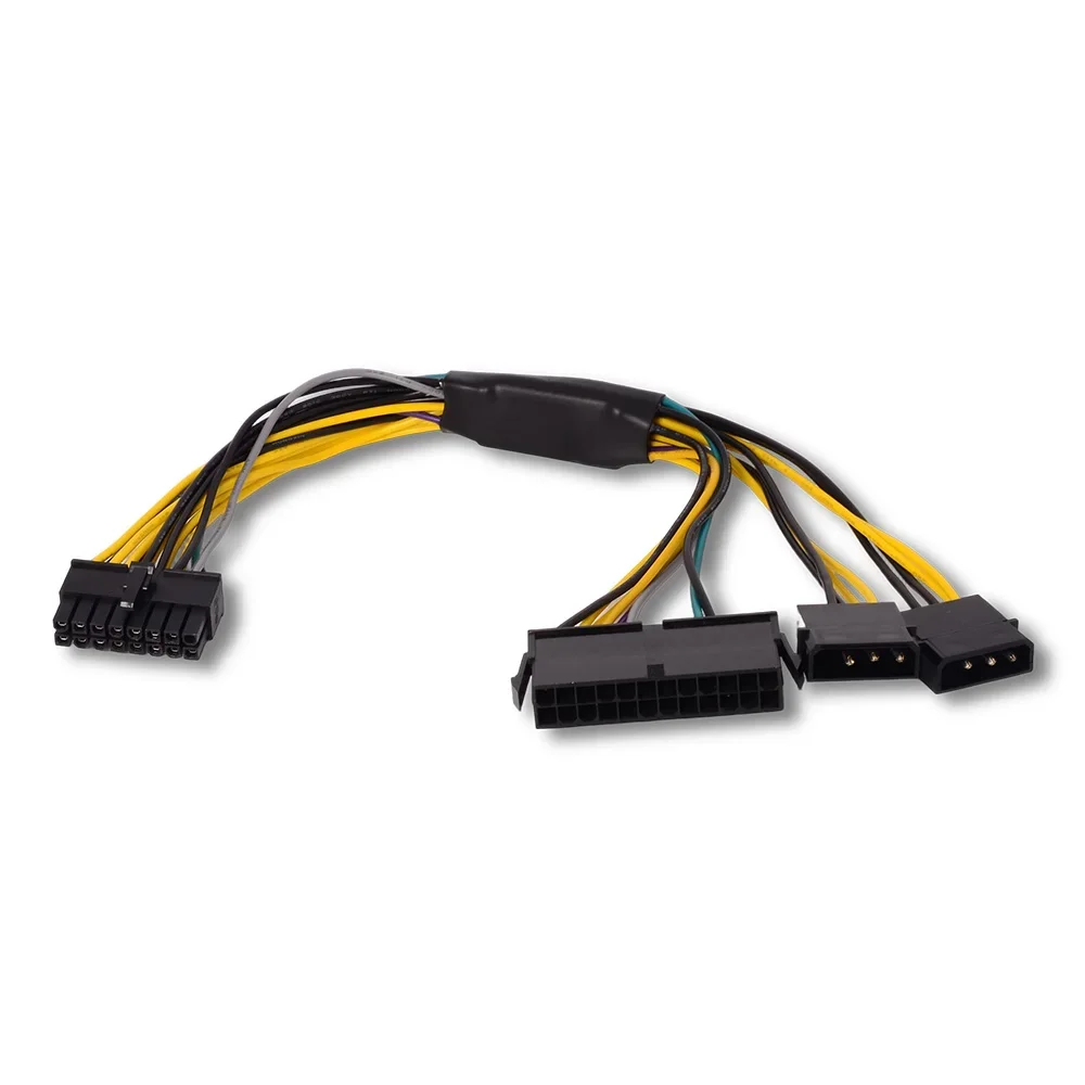 24 Plus Dual Large 4Pin To 16Pin Adapter Riser Cable for FUJITSU SIEMENS Machine ATX 24 + Dual 4-pin to 16-pin Camera Cord 30cm