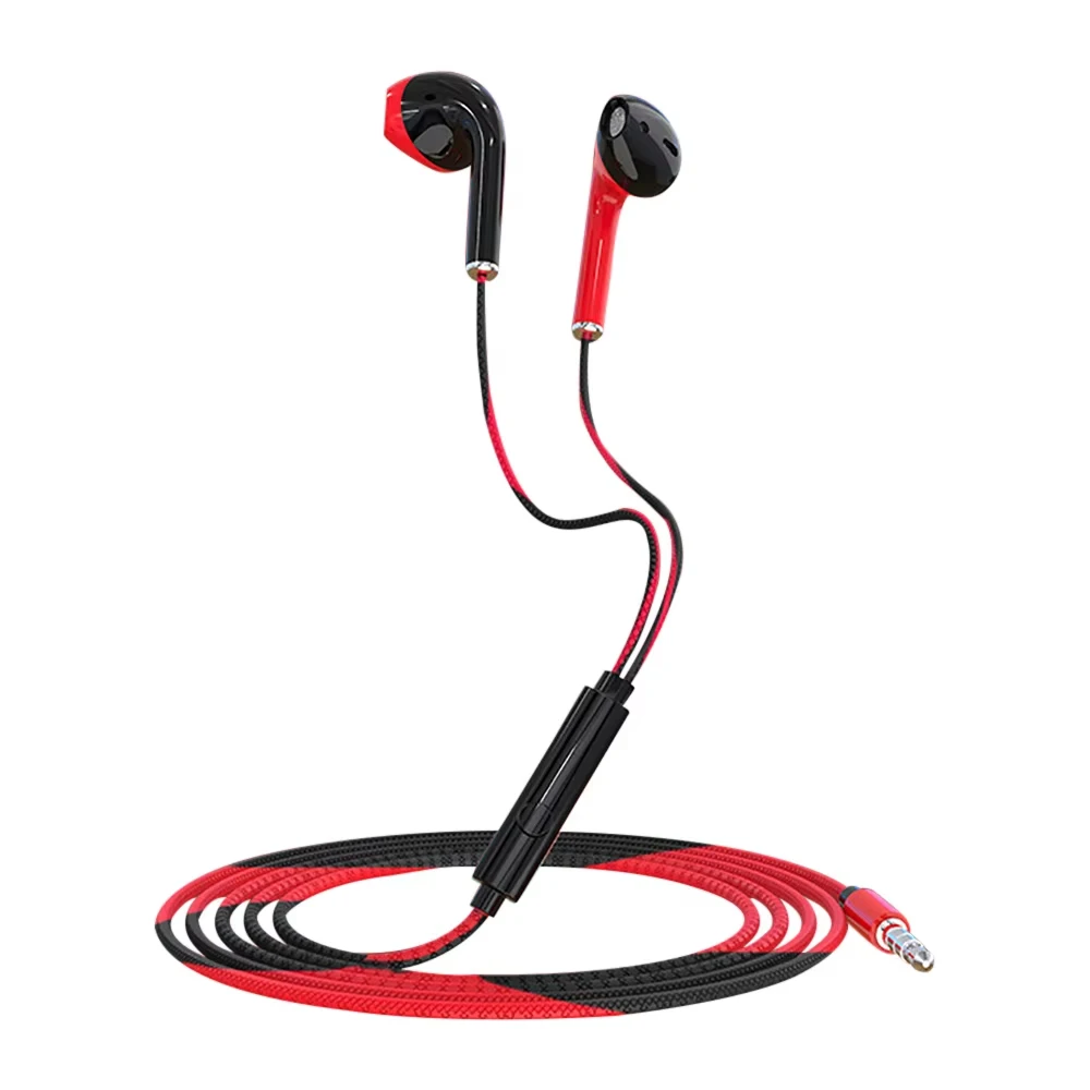 U24 Wired Headphones Stereo 3.5MM IN-Ear Running Music Game Noise Cancel Earphone With Mic For Mobile Phone Mobile PC PAD Laptop