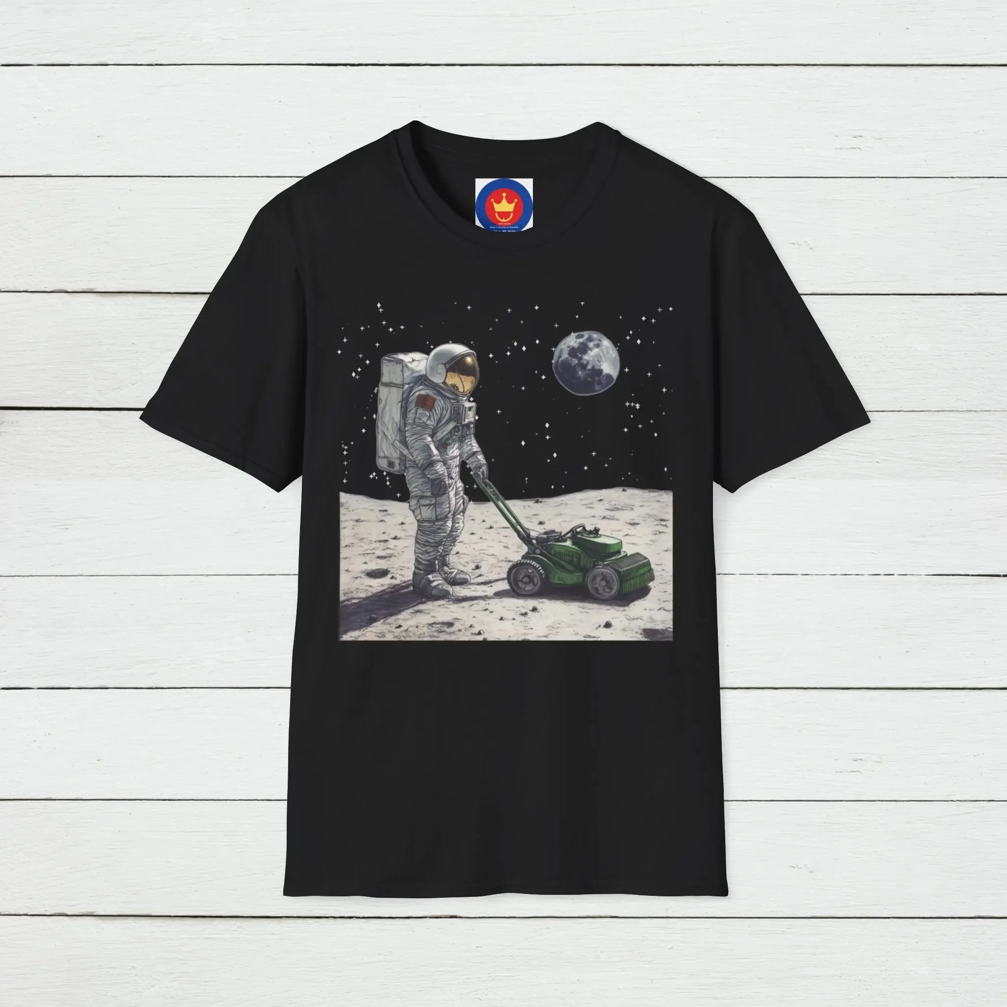 Astronaut T Shirt Funny Moon Spaceman Outer Space Lawn Mowing Mowers Astronomy