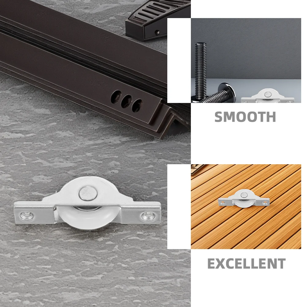 4 Peças de Rolos em Forma de U para Portas e Janelas Deslizantes, Rodas de Rolamento Pesadas e Suaves para Madeira, Vidro e Alumínio