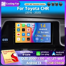 Android14 Car Radio For Toyota C-HR CHR 2016 - 2018 2019 2020 Navigation GPS Multimedia Video Player Stereo Carplay Auto DVD BT