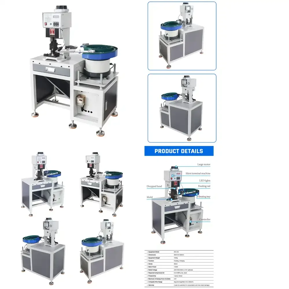 Terminal Crimping Machine with Customized mold Pre-insulated Terminal Feeding With Automatic Feeding