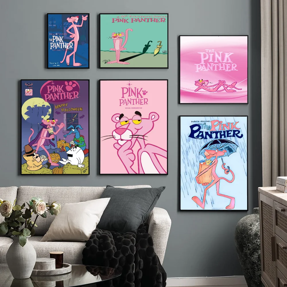 Pink Panther DIY Sticky Poster Fancy Wall Sticker For Living Room Bar Decoration Wall Decor