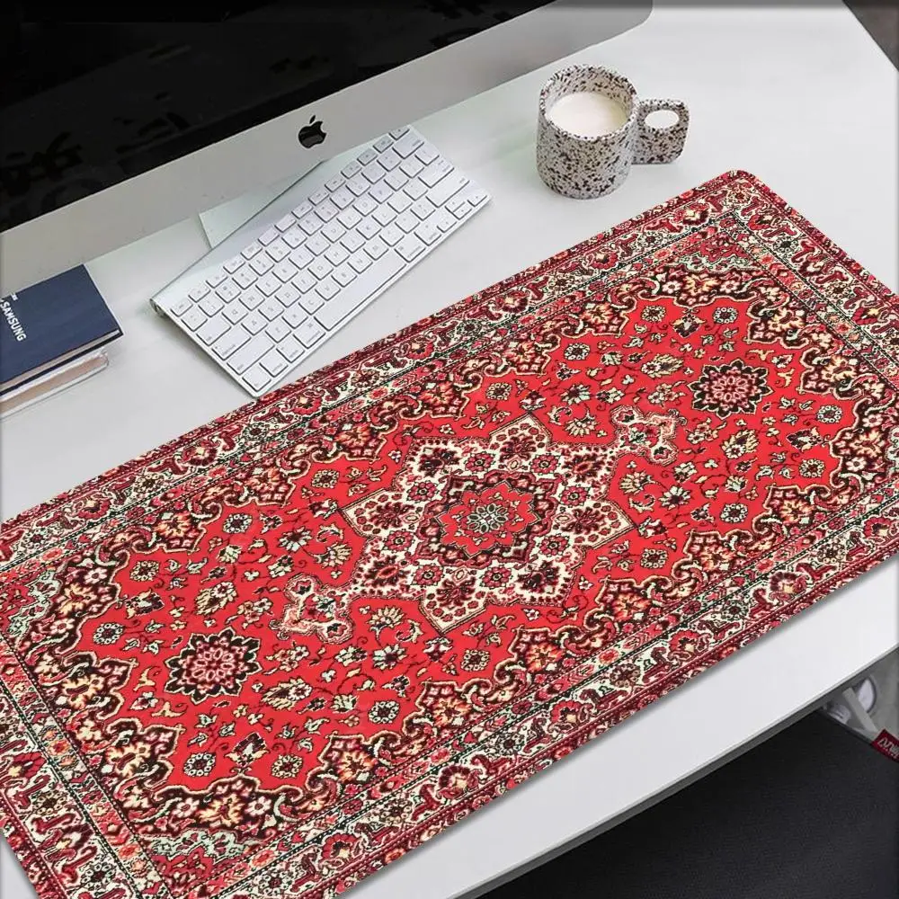 Religious Carpet Pattern Mouse Pad Tablet mouse Pad Laptop xl desktop mouse pad Rainbow Gaming keyboard padPlayer, 90x40