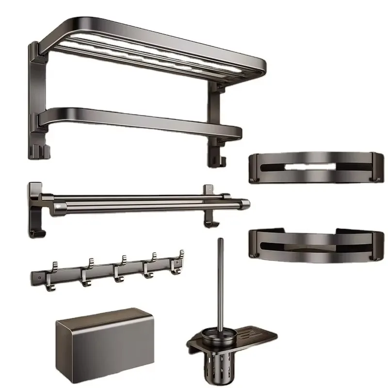 Bathroom Accessories Self-Adhesive Stainless Steel Hotel Luxury Smart Toilet and Bathroom Accessories