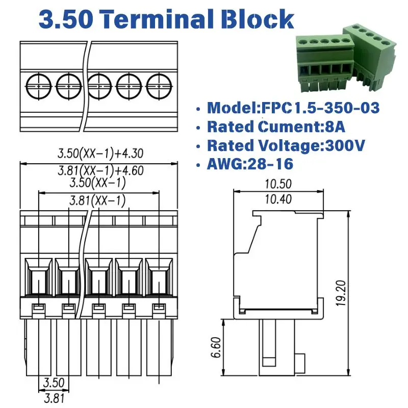 25/50PCS 15EDGKB MCW1,51.-ST-3,5 BCZ3.50/270 3.5/3.81mm Vertical Side Entry Plug-in PCB Terminal Plug Connector