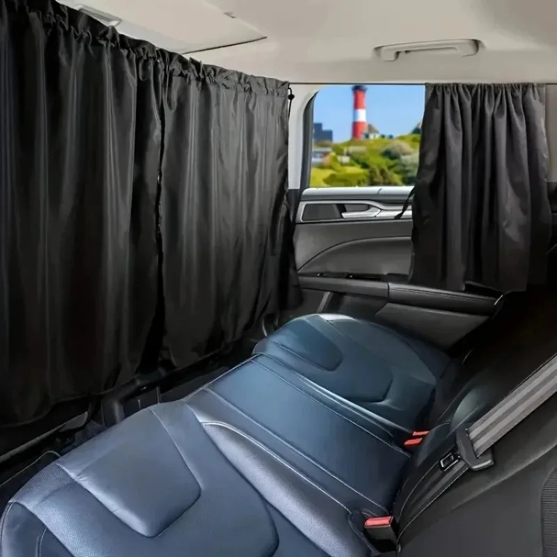 Conjunto de Cortinas de Privacidade para Carro (1/2/4 Peças) - Sombreamento para Viagens, Cochilos Noturnos e Acampamentos - Cortina Simples Destacáve