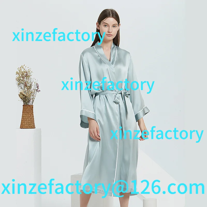 

Customization silk nightgown long pajamas women's silk