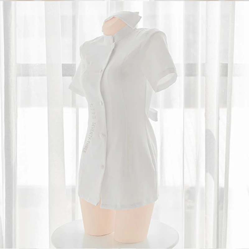 AniLV Japapese Anime Girl Nurse Uniform Family Doctor White Dress Cosplay Costumes