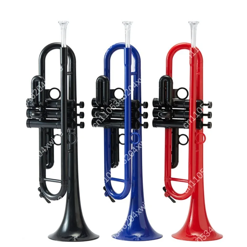 Bb Trumpet Plastic Lightweight Student Beginner Practice Instrument Full Set with Case Mouthpiece