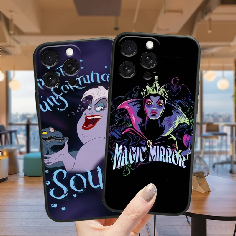 Disney Evil Queen Fairy Tales For iPhone 15 14 13 12 11 XS XR X 8 7 SE Pro Max Plus Mini Black TPU Phone Case