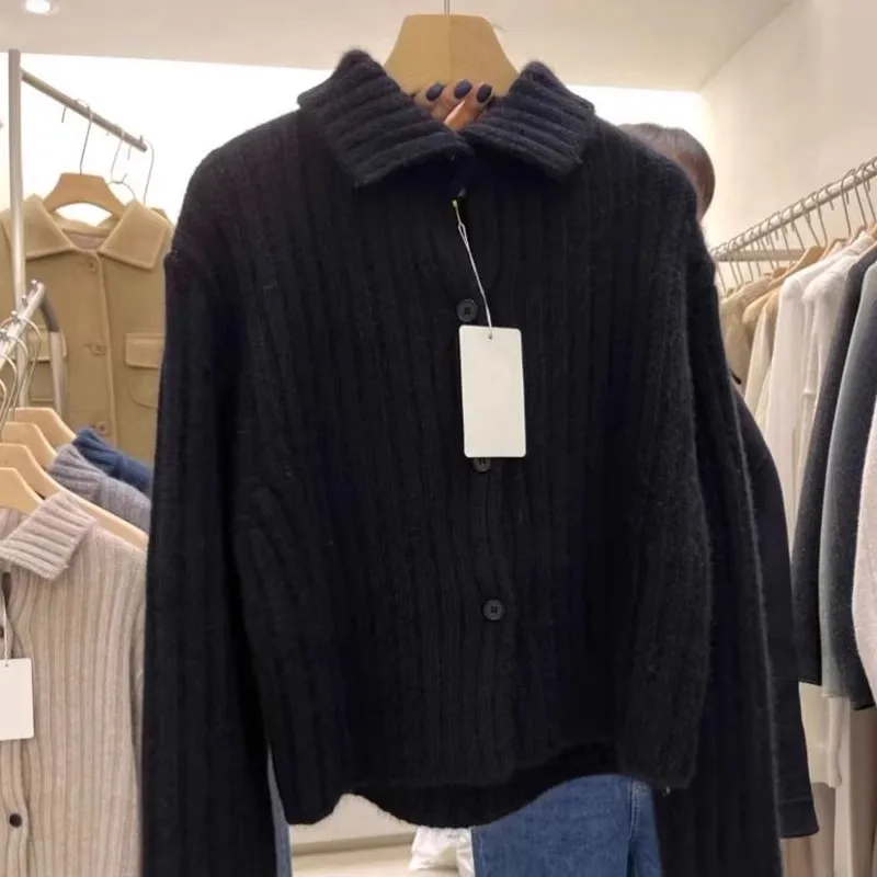 

Extra Large 300 Pou New Faion Simple Color Ne Knitted Open Cardigan Autumn Winter Warm Casual Sweater Jaet