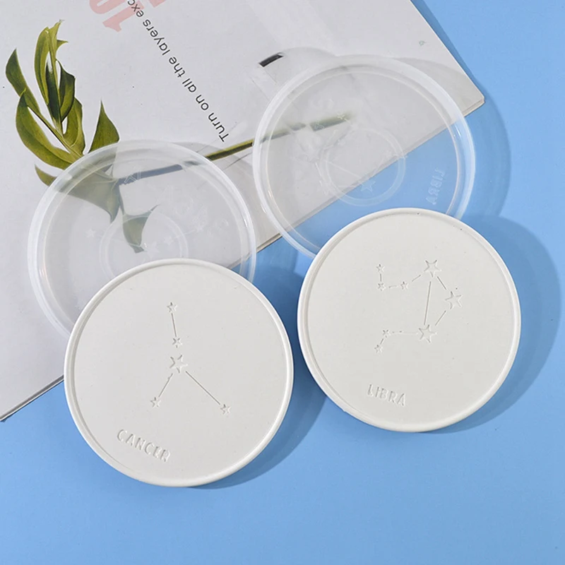 12Pcs Twelve Constellation Coaster Gypsum Table Silicone Mold DIY Coaster Crystal Epoxy Resin Mold