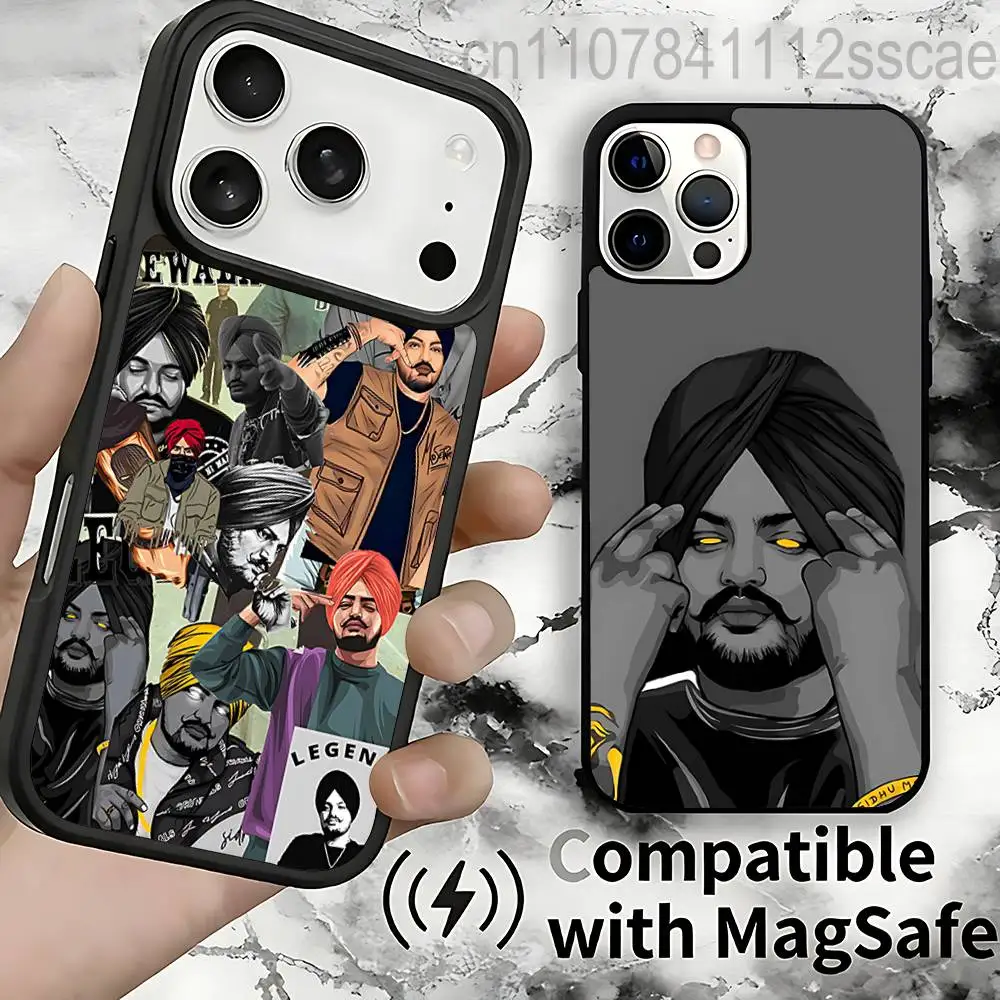 

Магнитный чехол S-sidhu Moose Wala для iPhone 14, 16, 17, 13, 12, 11, 15 Pro Max Plus с поддержкой беспроводной зарядки MagSafe