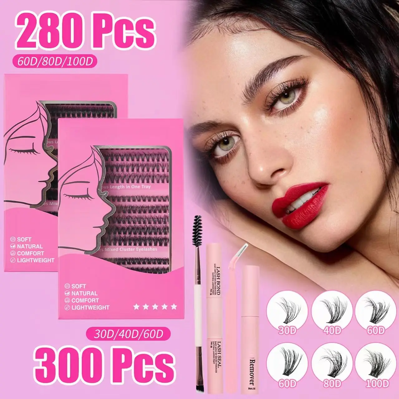 Natürliche, leichte, ultraweiche falsche Wimpern, modisch, Nullladung, klare und natürliche Locken für 24-Stunden, wiederverwendbar